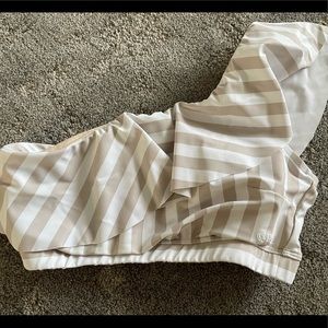 Tan and white stripe Albion swim top